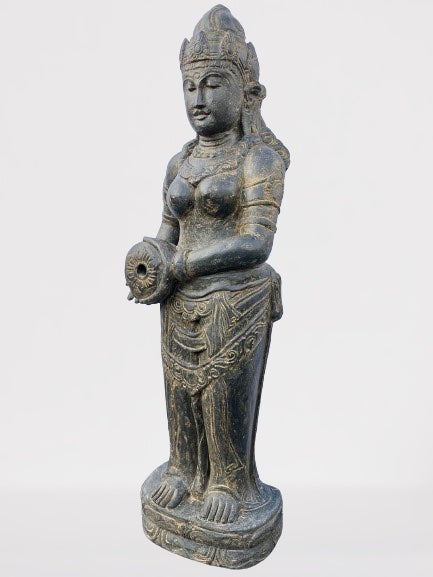 Uma India Goddess Murti Statue Handcrafted Ganges Ganga Clay Bronze top Finish 4.5