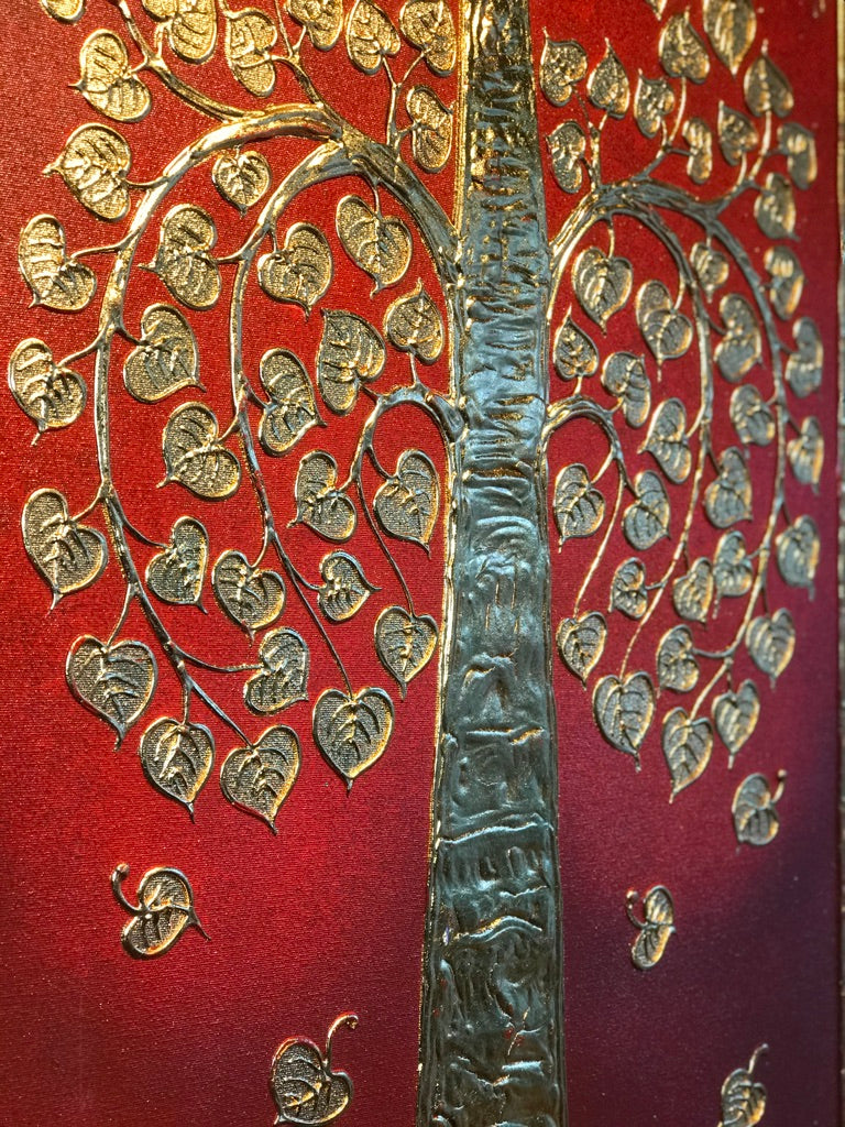 Beautiful Bodhi Tree Gold Leaf Artwork