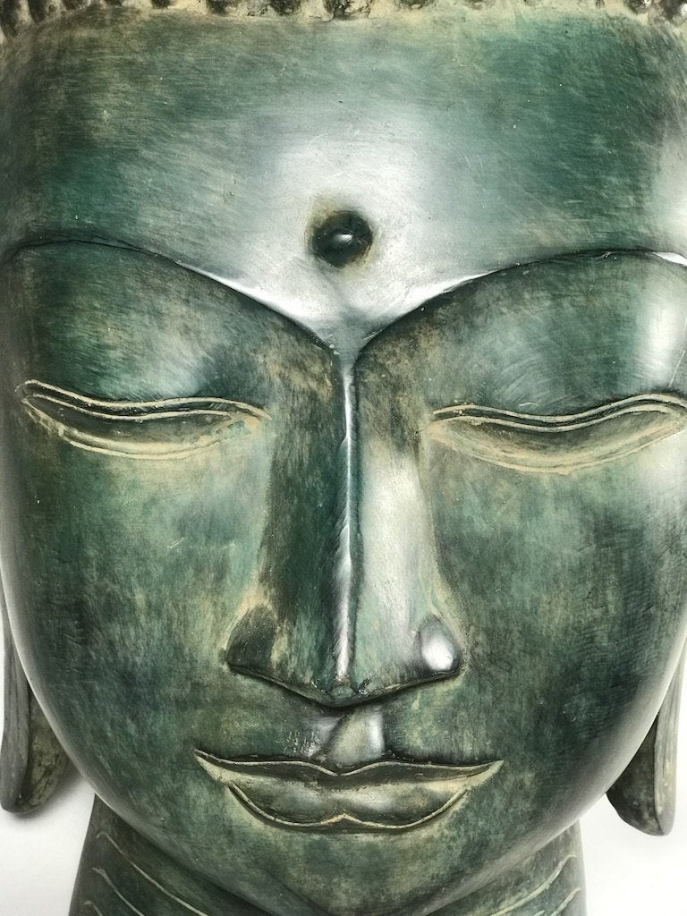 Brass Buddha Head Sculpture