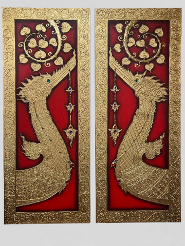 Suphannahong Golden Dragon Swan Painting