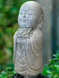 Standing Jizo Monk with Offering Flowers 11.5"