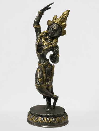 Brass Goddess Maya Devi Statue 8.5"