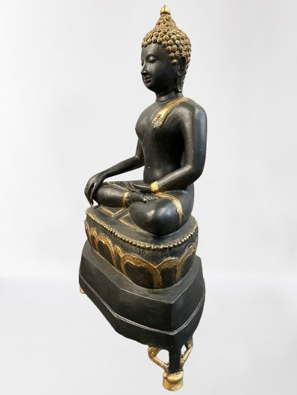 Brass Earth Witness Buddha Statue 27"