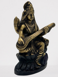 Brass Saraswati Wisdom Goddess Statue 6"