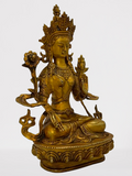 Brass White Tara Statue 8.5"