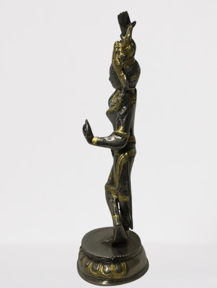 Brass Goddess Maya Devi Statue 8.5"