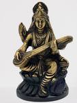 Brass Saraswati Wisdom Goddess Statue 6"