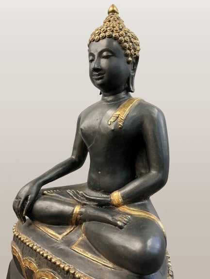 Brass Earth Witness Buddha Statue 27"