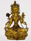 Brass Green Tara Statue 8.5"