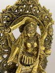 Brass Kali Statue Standing on Corpse of Shiva 8"