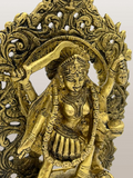 Brass Kali Statue Standing on Corpse of Shiva 8"