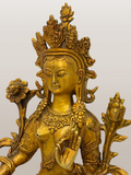 Brass White Tara Statue 8.5"