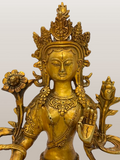 Brass White Tara Statue 8.5"