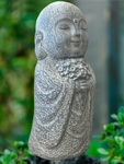 Standing Jizo Monk with Offering Flowers 11.5"