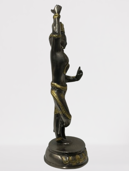 Brass Goddess Maya Devi Statue 8.5"