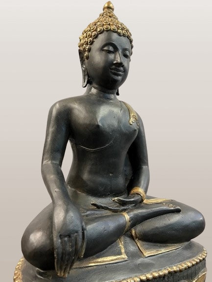 Brass Earth Witness Buddha Statue 27"