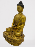 Brass Meditation Buddha Statue 8"