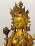 Brass Green Tara Statue 8.5"