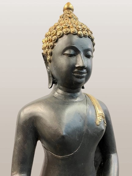 Brass Earth Witness Buddha Statue 27"