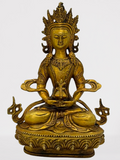 Brass Amitayus Buddha Statue 8.5"