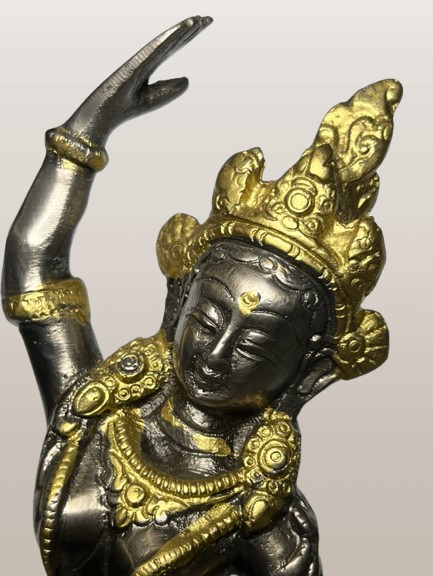 Brass Goddess Maya Devi Statue 8.5"