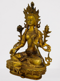 Brass Green Tara Statue 8.5"