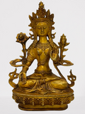 Brass White Tara Statue 8.5"