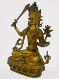 Brass Manjushri Statue 8"