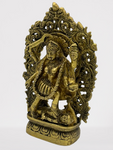 Brass Kali Statue Standing on Corpse of Shiva 8"