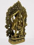 Brass Kali Statue Standing on Corpse of Shiva 8"