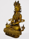 Brass Amitayus Buddha Statue 8.5"