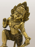 Brass Hanuman Standing on Rock 6"