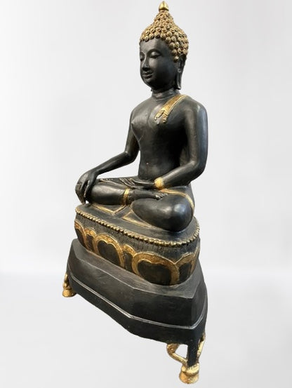 Brass Earth Witness Buddha Statue 27"