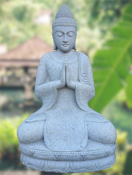 Large Stone Namaste Buddha Statue 62"