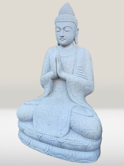 Large Stone Namaste Buddha Statue 62"