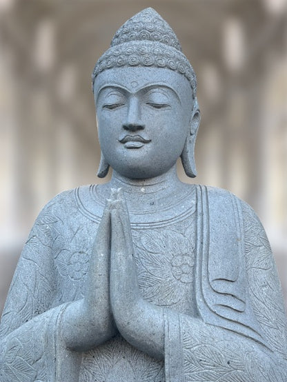 Large Stone Namaste Buddha Statue 62"