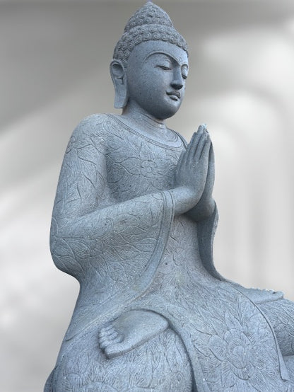 Large Stone Namaste Buddha Statue 62"