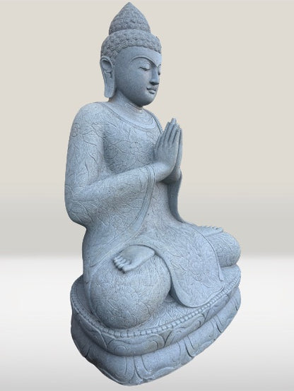 Large Stone Namaste Buddha Statue 62"