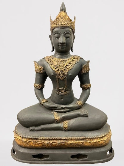 Brass Meditating Royal Buddha Statue 20"