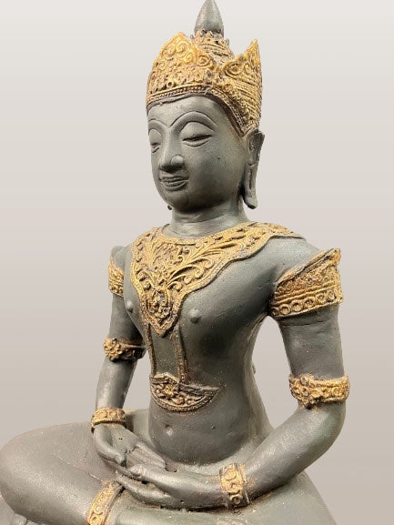 Brass Meditating Royal Buddha Statue 20"