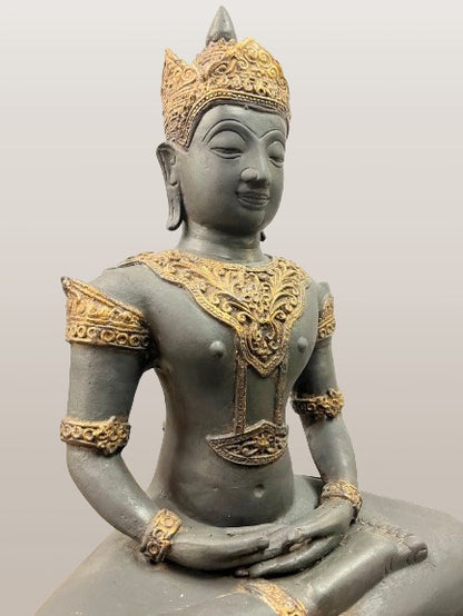 Brass Meditating Royal Buddha Statue 20"