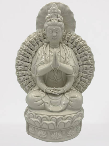 Porcelain Quan Yin of 1000 Arms Statue 12.5"