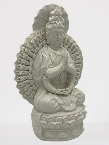 Porcelain Quan Yin of 1000 Arms Statue 12.5"