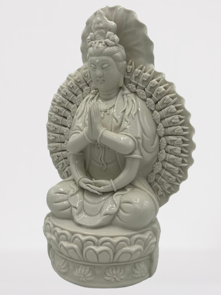 Porcelain Quan Yin of 1000 Arms Statue 12.5"