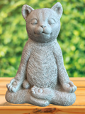 Meditating Yogi Cat Statue 8.5"