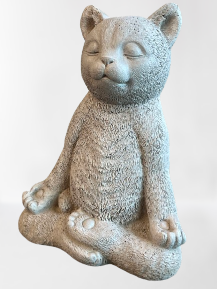 Meditating Yogi Cat Statue 8.5"