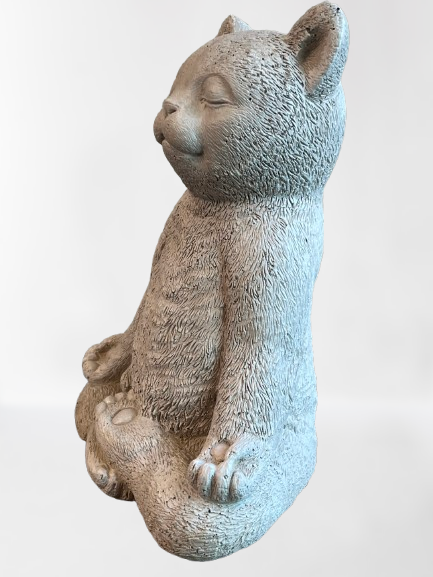 Meditating Yogi Cat Statue 8.5"