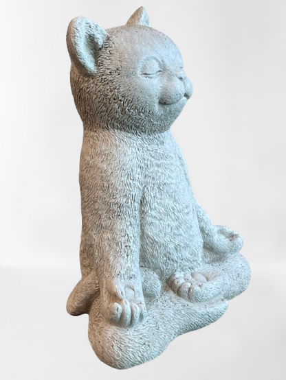 Meditating Yogi Cat Statue 8.5"