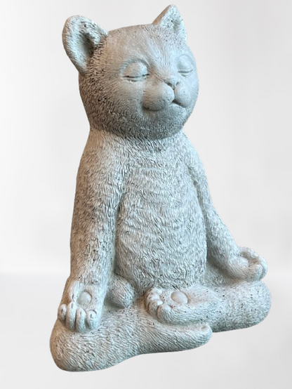 Meditating Yogi Cat Statue 8.5"