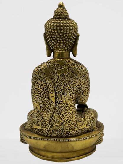 Brass Shakyamuni Earth Witness Buddha 8"